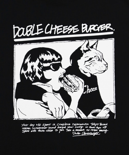 DOUBLE CHEESEBURGER(ダブルチーズバーガー)の「ダブルチーズバーガー Tシャツ ‐Have A Good Vibes‐ / DOUBLE CHEESEBURGER T-Shirt ‐Have A Good Vibes‐(Tシャツ/カットソー・メンズ・ホワイト/ブラック・1/2)」の10枚目の写真