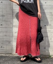 mi via loca | レースジャガード前後2wayスリットスカート(スカート)