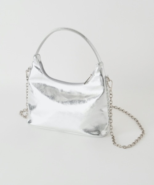 WEGO(ウィゴー)の「WEGO/ハーフムーンチェーンショルダー(ショルダーバッグ・レディース・シルバー/オレンジ/ブラック・FREE)」の6枚目の写真