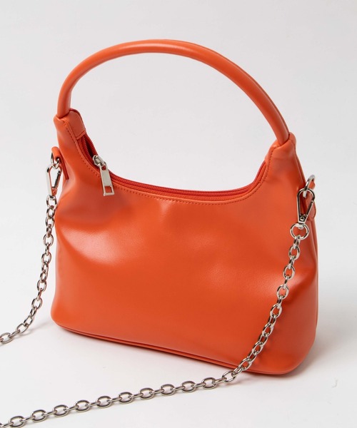 WEGO(ウィゴー)の「WEGO/ハーフムーンチェーンショルダー(ショルダーバッグ・レディース・シルバー/オレンジ/ブラック・FREE)」の7枚目の写真