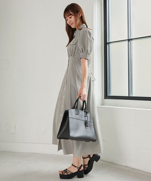 MAJESTIC LEGON(マジェスティックレゴン)の「A4スクエアトートバッグ(トートバッグ・レディース・アイボリー/ブラック/ブラウン・FREE)」の11枚目の写真