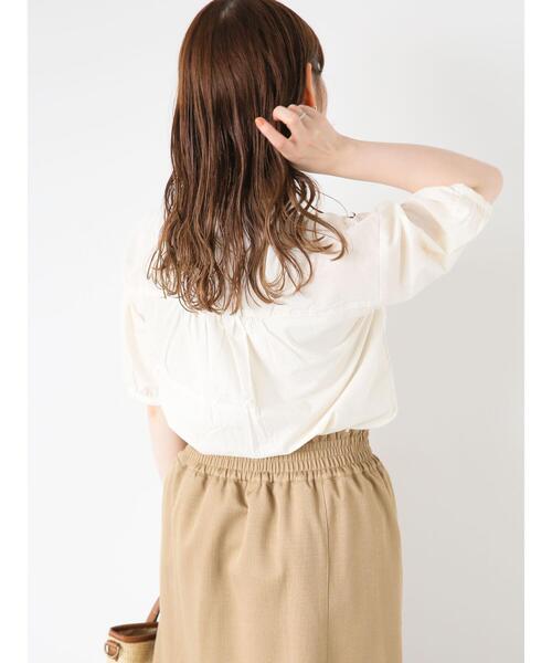 ehka sopo（エヘカソポ）の「◎バンドカラー刺繍ブラウス（シャツ/ブラウス・レディース・グリーン/ブラウン/オフホワイト/キナリ・F）」の11枚目の写真