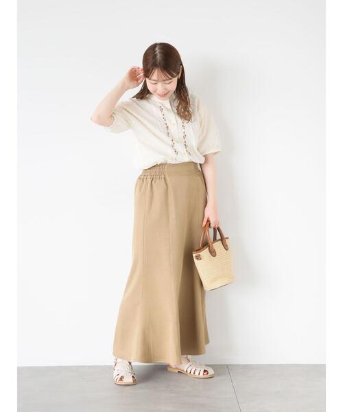 ehka sopo（エヘカソポ）の「◎バンドカラー刺繍ブラウス（シャツ/ブラウス・レディース・グリーン/ブラウン/オフホワイト/キナリ・F）」の15枚目の写真