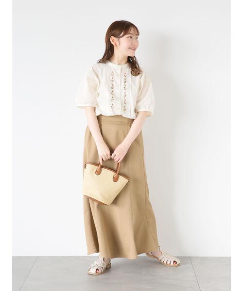 ehka sopo（エヘカソポ）の「◎バンドカラー刺繍ブラウス（シャツ/ブラウス・レディース・グリーン/ブラウン/オフホワイト/キナリ・F）」の16枚目の写真