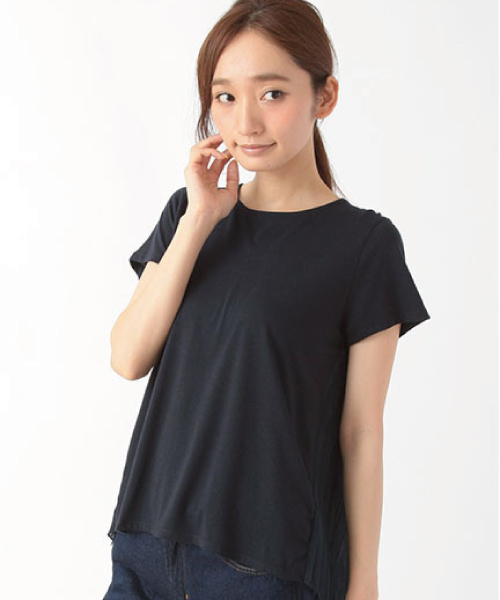 earth music&ecology（アースミュージックアンドエコロジー）の「バックシャンプリーツプルオーバー（Tシャツ/カットソー・レディース・オフホワイト/LT.Gray/ネイビー・FREE）」の3枚目の写真