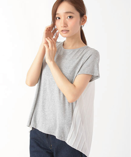 earth music&ecology（アースミュージックアンドエコロジー）の「バックシャンプリーツプルオーバー（Tシャツ/カットソー・レディース・オフホワイト/LT.Gray/ネイビー・FREE）」の16枚目の写真