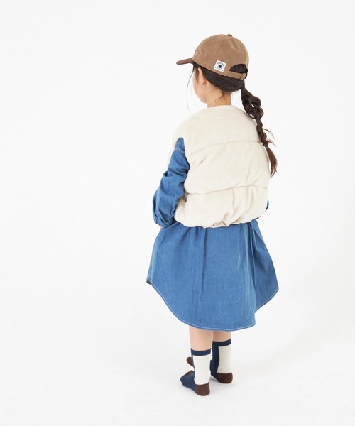 MAKE YOUR DAY(メイクユアデイ)の「シャツワンピース■80~140cm(シャツワンピース・キッズ・ブルー/ベージュ/ワインレッド・100/110/90/120/140/80/130)」の6枚目の写真