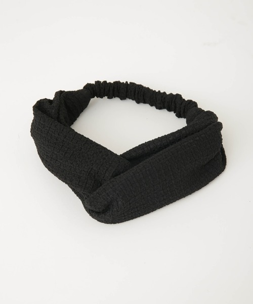 NANO universe(ナノユニバース)の「ジャガードクロスターバン(ヘアバンド・レディース・ブラック/ベージュ/パープル・FREE)」の8枚目の写真