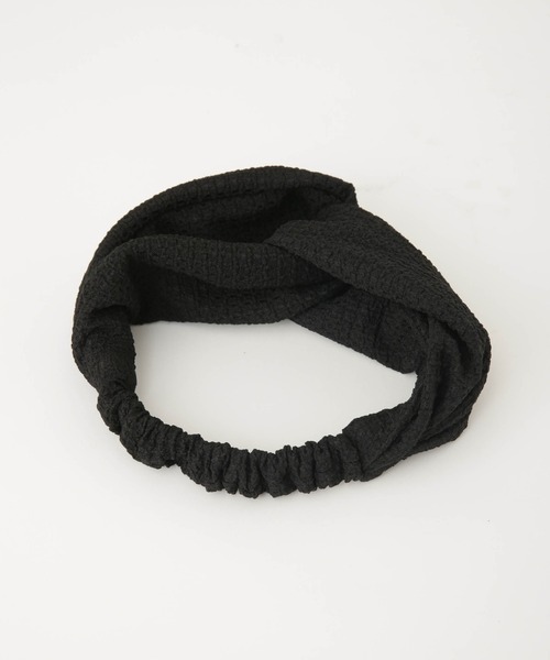 NANO universe(ナノユニバース)の「ジャガードクロスターバン(ヘアバンド・レディース・ブラック/ベージュ/パープル・FREE)」の7枚目の写真