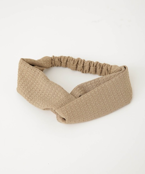 NANO universe(ナノユニバース)の「ジャガードクロスターバン(ヘアバンド・レディース・ブラック/ベージュ/パープル・FREE)」の4枚目の写真