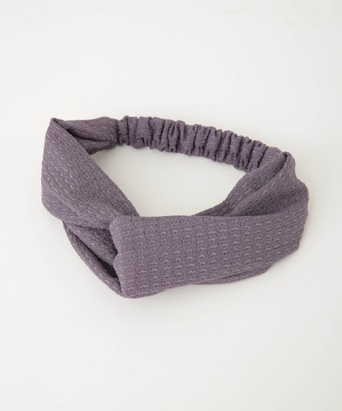 NANO universe(ナノユニバース)の「ジャガードクロスターバン(ヘアバンド・レディース・ブラック/ベージュ/パープル・FREE)」の6枚目の写真