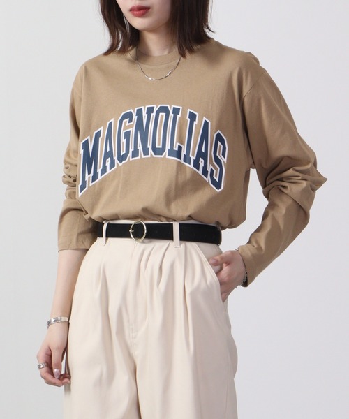 FUNALIVE（ファンアライブ）の「American casual print Ron T-shirt / アメカジプリントロンT 長袖 unisex（Tシャツ/カットソー・メンズ・カーキ/サックスブルー/ホワイト/ホワイト系2/チャコール/ベージュ系/ブラック/グリーン系/ブラック系2/ネイビー/グリーン/ブラック系1/ベージュ/ブラック系/グレー系/ホワイト系/チャコールグレー/ミント/杢グレー/ブラウン・XL/M/L）」の14枚目の写真