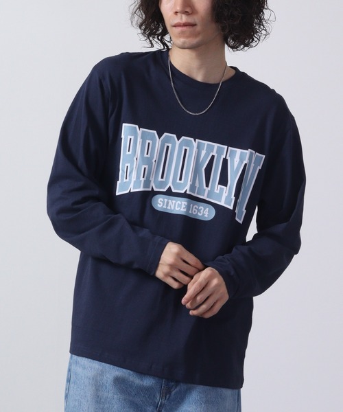 FUNALIVE（ファンアライブ）の「American casual print Ron T-shirt / アメカジプリントロンT 長袖 unisex（Tシャツ/カットソー・メンズ・カーキ/サックスブルー/ホワイト/ホワイト系2/チャコール/ベージュ系/ブラック/グリーン系/ブラック系2/ネイビー/グリーン/ブラック系1/ベージュ/ブラック系/グレー系/ホワイト系/チャコールグレー/ミント/杢グレー/ブラウン・XL/M/L）」の19枚目の写真