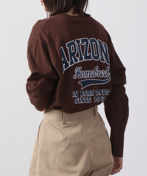 FUNALIVE（ファンアライブ）の「American casual print Ron T-shirt / アメカジプリントロンT 長袖 unisex（Tシャツ/カットソー・メンズ・カーキ/サックスブルー/ホワイト/ホワイト系2/チャコール/ベージュ系/ブラック/グリーン系/ブラック系2/ネイビー/グリーン/ブラック系1/ベージュ/ブラック系/グレー系/ホワイト系/チャコールグレー/ミント/杢グレー/ブラウン・XL/M/L）」の13枚目の写真