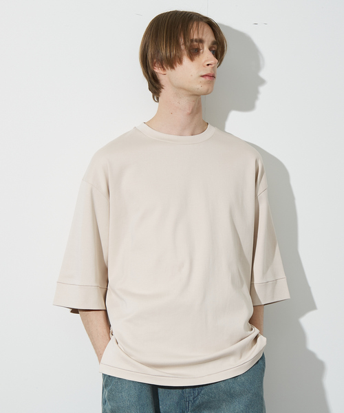 ABAHOUSE（アバハウス）の「【定番】ドロップショルダー 五分袖 メローロック Tシャツ（Tシャツ/カットソー・メンズ・ブラック/ブラウン系その他/ブルー系その他/ホワイト/グレー系その他/ピンク系その他/グリーン系その他/その他・46/48）」の8枚目の写真