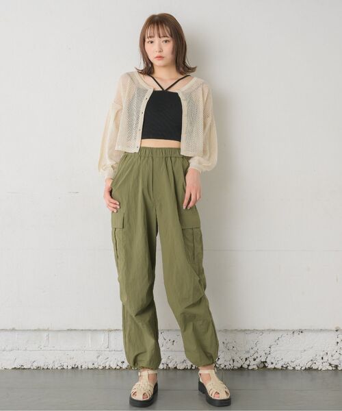 RETRO GIRL(レトロガール)の「2WAY袖ボリュームメッシュカーデ(ニット/セーター・レディース・ブラック/オフホワイト/オレンジ/ブルー・FREE)」の5枚目の写真