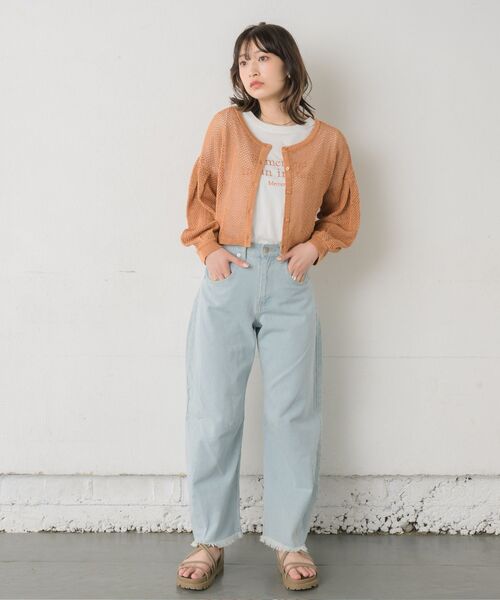RETRO GIRL(レトロガール)の「2WAY袖ボリュームメッシュカーデ(ニット/セーター・レディース・ブラック/オフホワイト/オレンジ/ブルー・FREE)」の19枚目の写真