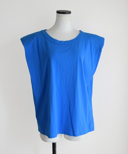 Marient(マリエント)の「ショルダーパッドTEE/Tシャツ(Tシャツ/カットソー・レディース・ブルー/ホワイト/グリーン・FREE)」の8枚目の写真