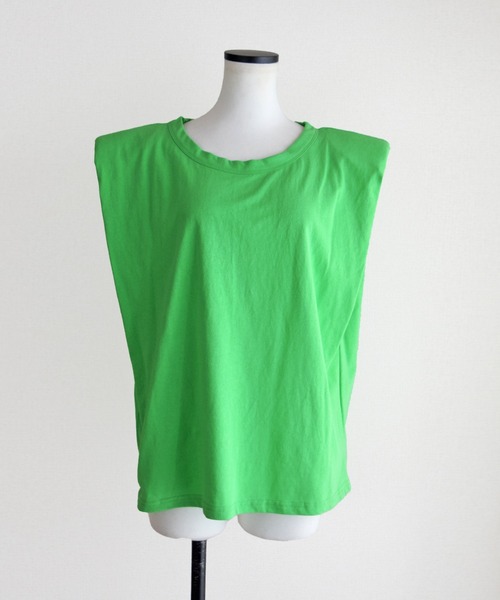 Marient(マリエント)の「ショルダーパッドTEE/Tシャツ(Tシャツ/カットソー・レディース・ブルー/ホワイト/グリーン・FREE)」の14枚目の写真