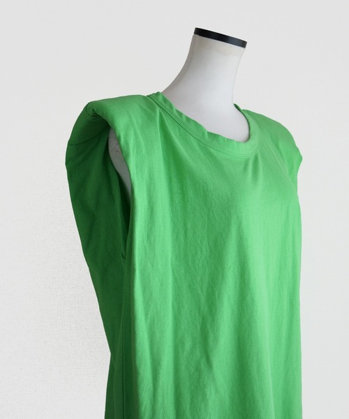 Marient(マリエント)の「ショルダーパッドTEE/Tシャツ(Tシャツ/カットソー・レディース・ブルー/ホワイト/グリーン・FREE)」の15枚目の写真