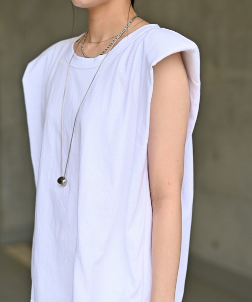 Marient(マリエント)の「ショルダーパッドTEE/Tシャツ(Tシャツ/カットソー・レディース・ブルー/ホワイト/グリーン・FREE)」の16枚目の写真