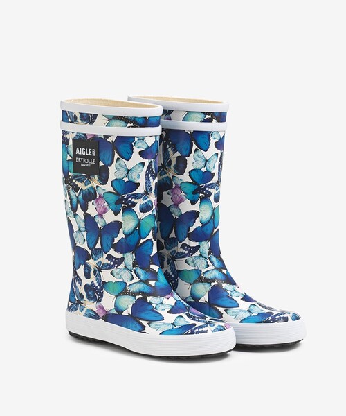 AIGLE(エーグル)の「ロリポッププレイ3 ラバーブーツ(レインシューズ・キッズ・レオパード/グリーン/ライトブルー/ネイビー・31/30/33/32/26/27/29/28)」の3枚目の写真