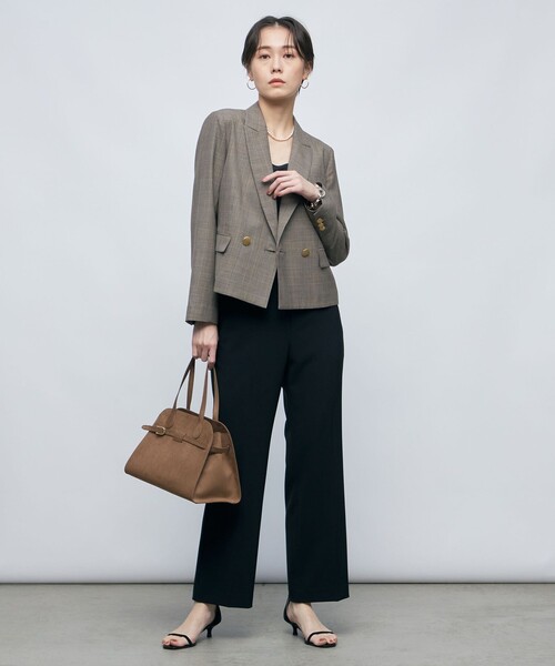 セール】グレンチェックショートジャケット（テーラードジャケット