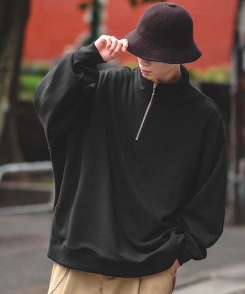 SIDEWAY STANCE(サイドウェイスタンス)の「【SIDEWAY STANCE】ハーフジップ スウェット トレーナー(スウェット・メンズ・ブラック/杢グレー/ブルー/ホワイト・X-LARGE/LARGE/MEDIUM)」の8枚目の写真