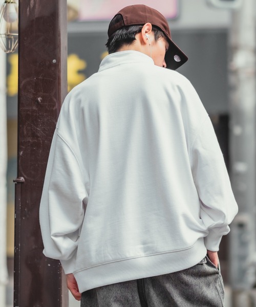 SIDEWAY STANCE(サイドウェイスタンス)の「【SIDEWAY STANCE】ハーフジップ スウェット トレーナー(スウェット・メンズ・ブラック/杢グレー/ブルー/ホワイト・X-LARGE/LARGE/MEDIUM)」の6枚目の写真