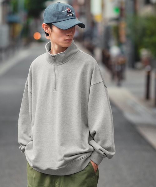 SIDEWAY STANCE(サイドウェイスタンス)の「【SIDEWAY STANCE】ハーフジップ スウェット トレーナー(スウェット・メンズ・ブラック/杢グレー/ブルー/ホワイト・X-LARGE/LARGE/MEDIUM)」の12枚目の写真