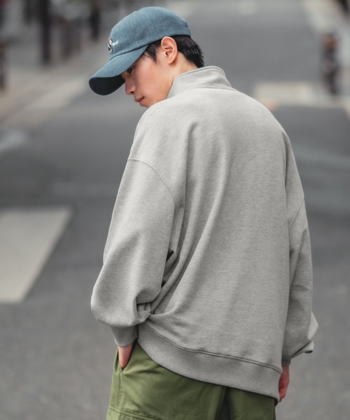 SIDEWAY STANCE(サイドウェイスタンス)の「【SIDEWAY STANCE】ハーフジップ スウェット トレーナー(スウェット・メンズ・ブラック/杢グレー/ブルー/ホワイト・X-LARGE/LARGE/MEDIUM)」の13枚目の写真