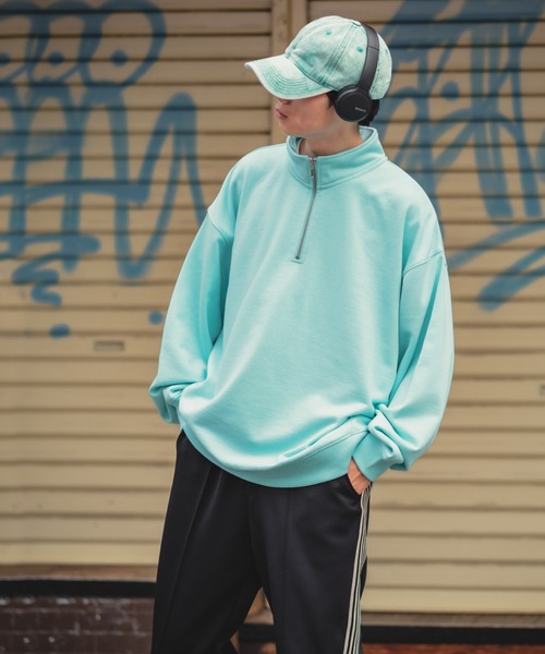 SIDEWAY STANCE(サイドウェイスタンス)の「【SIDEWAY STANCE】ハーフジップ スウェット トレーナー(スウェット・メンズ・ブラック/杢グレー/ブルー/ホワイト・X-LARGE/LARGE/MEDIUM)」の17枚目の写真