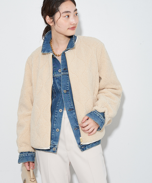 Traditional Weatherwear(トラディショナルウェザーウェア)の「【TRADITIONAL WEATHERWEAR 】別注 BOA SHORT ブルゾン(ブルゾン・レディース・ホワイト系その他/ブラック・FREE)」の4枚目の写真