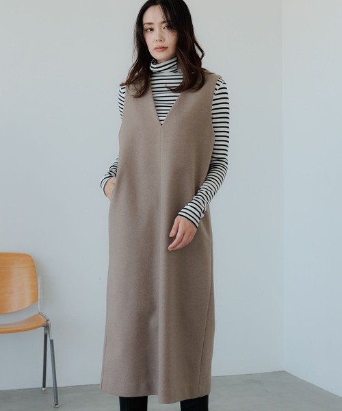 Elura(エルーラ)の「ウールライクジャンスカ(ジャンパースカート・レディース・グレー系その他7/ブラウン系その他/チャコールグレー・LARGE/MEDIUM)」の1枚目の写真