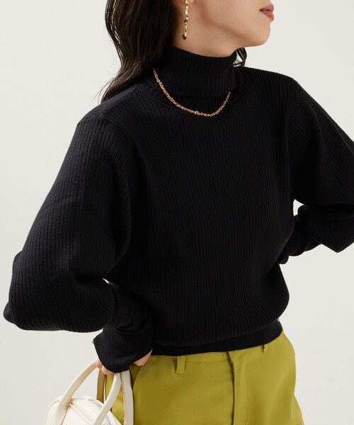 FREAK'S STORE（フリークスストア）の「限定展開　パフスリーブ ハイネック ニット（ニット/セーター・レディース・ベージュ/ブラック/オフホワイト/グリーン/その他13・ﾌﾘ-）」の3枚目の写真