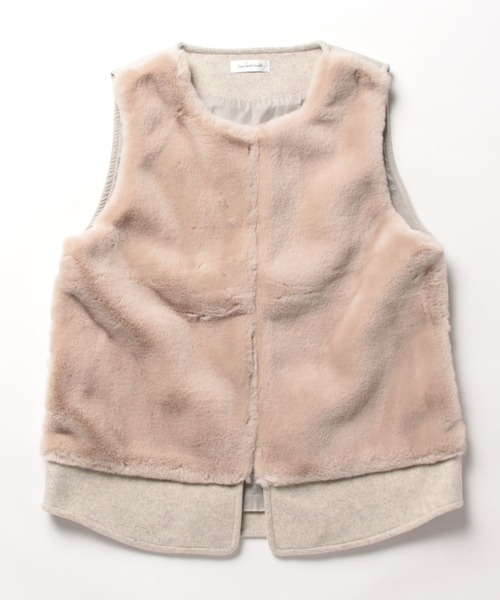 値下げ！デイアンドグレイド♡新品♡エコファー切替ショートジレ セール】エコファー切替ショートジレ（ベスト）｜Day and Grade