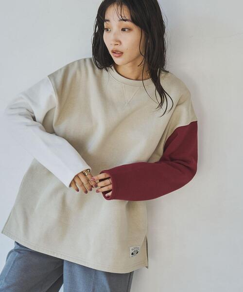 coen（コーエン）の「【WEB限定】＜Parknik＞クレイジーパターンCVC裏起毛スウェット（スウェット・レディース・オフホワイト/グレー/ダークグレー/ベージュ・FREE）」の5枚目の写真