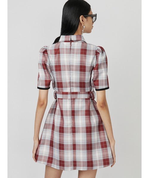 パメオポーズPAMEOPOSE 赤チェックワンピース