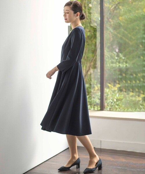 セール】【KUMIKYOKU NAVY】コンフォータブルドレープ フレア