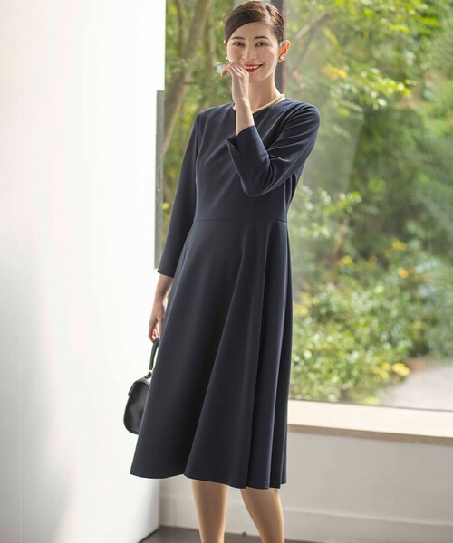 セール】【KUMIKYOKU NAVY】コンフォータブルドレープ フレア