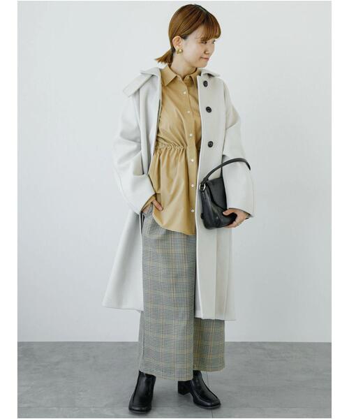 Lugnoncure（ルノンキュール）の「ドロストレギュラーシャツ（シャツ/ブラウス・レディース・ベージュ/オフホワイト/ネイビー・F）」の8枚目の写真