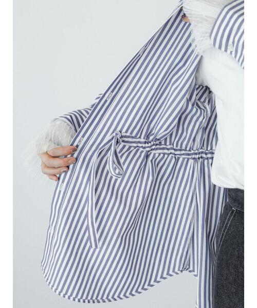 Lugnoncure（ルノンキュール）の「ドロストレギュラーシャツ（シャツ/ブラウス・レディース・ベージュ/オフホワイト/ネイビー・F）」の15枚目の写真