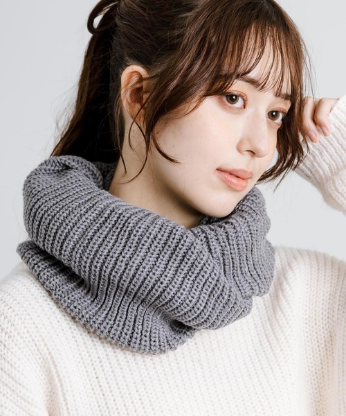 Rocky Monroe(ロッキーモンロー)の「ネックウォーマー/リブニットスヌード(ネックウォーマー/スヌード・メンズ・ライトグレー/ブラック/ベージュ/チャコール・FREE)」の1枚目の写真