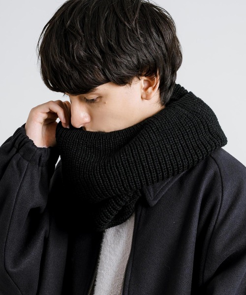 Rocky Monroe(ロッキーモンロー)の「ネックウォーマー/リブニットスヌード(ネックウォーマー/スヌード・メンズ・ライトグレー/ブラック/ベージュ/チャコール・FREE)」の3枚目の写真