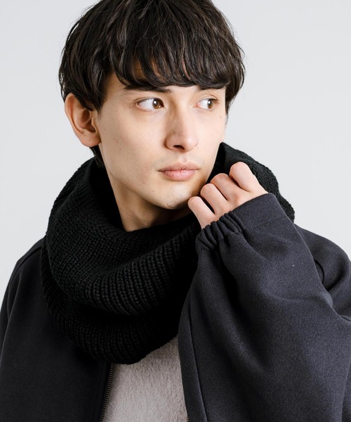 Rocky Monroe(ロッキーモンロー)の「ネックウォーマー/リブニットスヌード(ネックウォーマー/スヌード・メンズ・ライトグレー/ブラック/ベージュ/チャコール・FREE)」の6枚目の写真