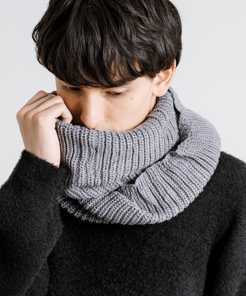 Rocky Monroe(ロッキーモンロー)の「ネックウォーマー/リブニットスヌード(ネックウォーマー/スヌード・メンズ・ライトグレー/ブラック/ベージュ/チャコール・FREE)」の7枚目の写真