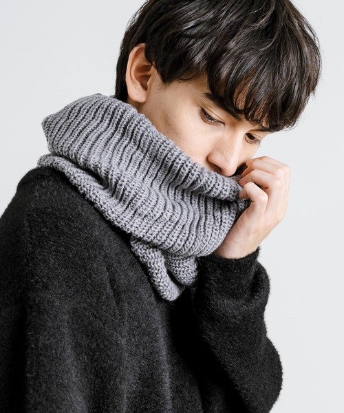 Rocky Monroe(ロッキーモンロー)の「ネックウォーマー/リブニットスヌード(ネックウォーマー/スヌード・メンズ・ライトグレー/ブラック/ベージュ/チャコール・FREE)」の9枚目の写真