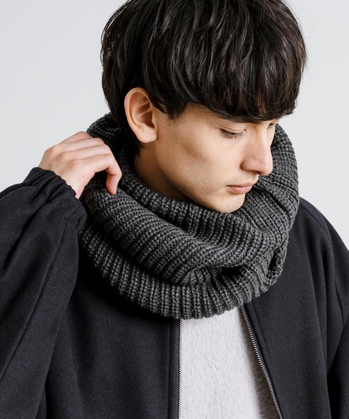 Rocky Monroe(ロッキーモンロー)の「ネックウォーマー/リブニットスヌード(ネックウォーマー/スヌード・メンズ・ライトグレー/ブラック/ベージュ/チャコール・FREE)」の11枚目の写真