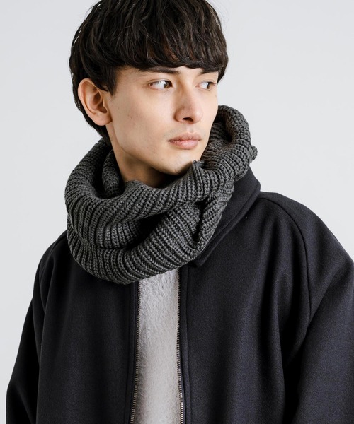 Rocky Monroe(ロッキーモンロー)の「ネックウォーマー/リブニットスヌード(ネックウォーマー/スヌード・メンズ・ライトグレー/ブラック/ベージュ/チャコール・FREE)」の12枚目の写真