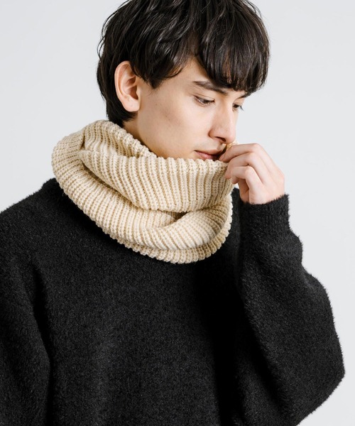 Rocky Monroe(ロッキーモンロー)の「ネックウォーマー/リブニットスヌード(ネックウォーマー/スヌード・メンズ・ライトグレー/ブラック/ベージュ/チャコール・FREE)」の15枚目の写真